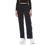 Nike W NSW Pant Logo Tape Popper Pants, Mujer, Black/Black/Black/White, L