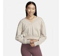 NIKE W NSW Phnx FLC Crop Vneck Top Mujer