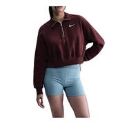 NIKE W NSW Phnx FLC Qz Crop para Mujer, Color borgoña Crush/Sail, Talla L, Burdeos Crush/Sail, L