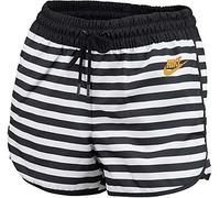 Nike W NSW Short Wvn, Mujer, White/Black/White/Desert Ochre, M