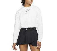 Nike W NSW Swsh Crew Ft Long Sleeved T-Shirt, Mujer, White/(Black), M