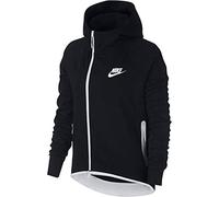 Nike W NSW TCH FLC Cape FZ 930757 Camisa de Entrenamiento, Mujer, Negro (Black/White), 2XL