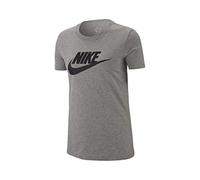 Nike W NSW tee ESSNTL Icon Futura Camiseta de Manga Corta, Mujer, Gris (dk Grey Heather/Black), M