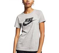 Nike W NSW tee ESSNTL Icon Futura Camiseta de Manga Corta, Mujer, Gris (dk Grey Heather/Black), 2XL