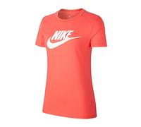 Nike W NSW tee ESSNTL Icon Futura T-Shirt, Mujer, Ember Glow/White, XL