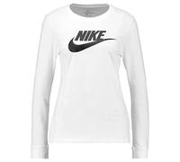 Nike W NSW tee ESSNTL LS Icon FTR Sweatshirt, Women's, White/Black, M