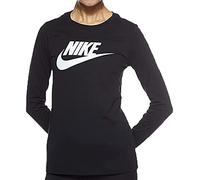 Nike W NSW tee Essntl LS Icon Ftra Camiseta de Manga Larga, Mujer, Black/White, XS