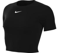 Nike W NSW tee ESSNTL Slim CRP LBR T-Shirt, Black, L para Mujer