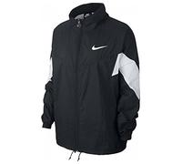 Nike W NSW WR JKT SSNL Jacket, Mujer, Black/White/Black/White, L