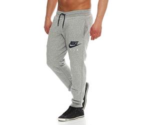 Nike W77 FLC Cuff PT-Air Htg Pantalon-Hombre, Gris/Azul, L