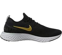 Nike Wmns Epic React Flyknit, Zapatillas de Running, Multicolor (Black/Metallic Gold/Mtlc Platinum 013), 35.5 EU