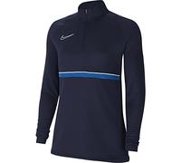 NIKE Womens Dril Top Academy 21 Drill Top para Mujer, Obsidian/White/Royal Blue/White, CV2653-453, XL