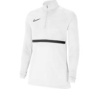 NIKE Womens Dril Top W Nk DF Acd21 Dril Top, White/Black/Black/Black, CV2653-100, L