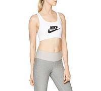 nike Women's Swoosh Futura Sports Bra Sports Bra, Mujer, White/Black, XL