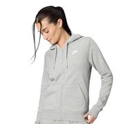 NIKE Womens Team Club Full Zip Hoodie Ft - Dark Heather Grey Sweatshirt Mujer