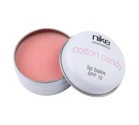 NIKECOSMETICS - Bálsamo Labial Perfumado Cotton Candy 15 ml, Protección Solar FPS 15, Fórmula Hidratante, con Manteca de Karité, Vitamina E y Aceites Vegetales, Hidrata la Piel de Labios, Uso Diario