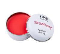 NIKECOSMETICS - Bálsamo Labial Perfumado Strawberry 15 ml, Protección Solar FPS 15, Fórmula Hidratante, con Manteca de Karité, Vitamina E y Aceites Vegetales, Hidrata la Piel de tus Labios, Uso Diario