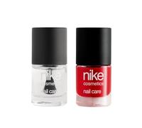 NIKECOSMETICS - Laca de Uñas Tender Blush 8 ml + Top Coat 8 ml, Color Rojo, Transpirable, Efecto Brillante y de Larga Duración, Fácil de Aplicar, Secado Rápido, Fórmula Vegana