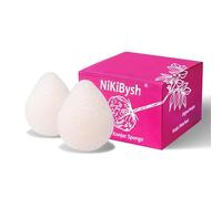 NiKiBysh Konjac - Juego de 2 esponjas faciales para lavar la cara y el cuerpo, esponja natural Konjac para limpieza y exfoliación