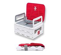 Nikidom - Flat Pack Booster Heather Red - Trona Portátil Bebé Ultra compacta - Plegable y Fácil de Transportar - Medidas: 30 x 23 x 12 cm - Fuerte y Segura - Apto para Lavavajillas