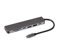 Nikkai Adaptador de concentrador USB C, 6 en 1 con 2 USB-A 3.0, HDMI 4K, 2 USB-C, Lector de Tarjetas SD/Micro SD para MacBook Air, MacBook Pro, DELL XPS, Lenovo ThinkPad y más
