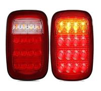 NIKKHO Faros Traseros Para Wrangler YJ TJ CJ 16 luces traseras LED luz trasera de carcasa ahumada luz trasera de freno luces de marcha atrás intermitentes Piloto Trasero (Tamaño : Red with Turn)