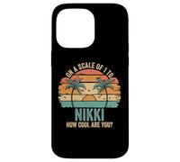 NIKKI Cute Retro Girls Groovy NIKKI Personalized Name Carcasa para iPhone 14 Pro Max