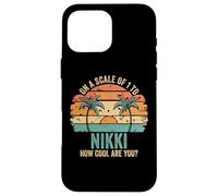 NIKKI Cute Retro Girls Groovy NIKKI Personalized Name Carcasa para iPhone 16 Pro Max