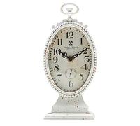 Nikky Home Reloj de Mesa Vintage, Funciona con Pilas, Estilo rústico Desgastado, decoración del hogar para Chimenea, Chimenea, Estante, Escritorio, encimera, Color Blanco