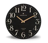 NIKKY HOME Reloj de Pared analógico Redondo de Cuarzo, Negro, 30,5 x 30,5 cm