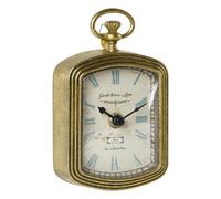 NIKKY HOME Reloj de pared pequeño dorado vintage, funciona con pilas, silencioso, decorativo, de metal, analógico, para baño, cocina, sala de estar, dormitorio, oficina (6.1 pulgadas de alto x 3.7