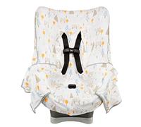 Niko Easy Wash Funda y forro para asiento de coche para niños, 100% algodón, diseño de búho, ajuste universal, probado contra golpes, parte inferior impermeable del asiento Protección contra