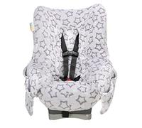 Niko Easy Wash - Funda y forro para asiento de coche para niños, Minky, estrella plateada, perfecta para el invierno, ajuste universal, probado contra golpes, parte inferior impermeable del asiento