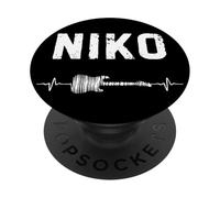 Niko Guitarra Latido Del Corazón Música Guitarrista PopSockets PopGrip Adhesivo