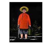 Niko Pirosmani Pintura Reproducción de Carteles Cuadro en lienzo - impresión Obras de Arte-Cuadros famosos impreso sobre lienzo.arte de pared(Pescador con camisa roja)40x48cm(16x19in)sin marco