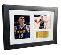 Nikola Jokic Denver Nuggets - Marco de fotos firmado con autógrafo, tamaño A4, 12 x 8 pulgadas, póster de baloncesto