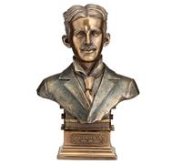 Nikola Tesla Busto Estatua de bronce fundido frío 7 1/2 Inch Tall