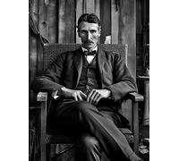 Nikola Tesla en la silla | Póster | Arte de pared | Decoración del hogar |