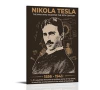 Nikola Tesla Póster Pintura Decorativa Lienzo Arte de Pared Salón Póster Dormitorio Pintura, Arte de Pared Impresión de Imagen Moderna Decoración de Habitación Familiar 24 x 36 Pulgadas (60 x 90 cm)