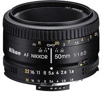 Nikon AF Nikkor 50mm - Objetivo para Nikon (distancia focal fija 50 mm, apertura f/1.8, diámetro: 63 mm) Negro