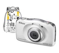Nikon Coolpix W100 - Cámara Digital compacta de 13.2 MP (Pantalla LCD de 2.7", CMOS, Snapbridge, VR, Objetivo Nikkor, USB, vídeo Full HD, WiFi) Blanco - Kit con Mochila