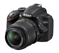 Nikon D3200 - Cámara réflex Digital de 24.2 MP (Pantalla 3", estabilizador óptico), Color Negro - Kit con Objetivo AF-S DX 18-55mm f/3.5 VR