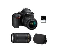 NIKON D3500 + AF-P DX 18-55mm 3.5-5.6G VR + AF-P DX NIKKOR 70-300mm f/4.5-6.3G ED VR GARANTÍA 3 años + Bolsa + SD 4Go