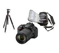 Nikon D5600 Kit (18-140 VR) Negro con Bolsa Kamkorda y Trípode