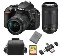 Nikon D5600 Twin Kit 18-55Mm Vr 70-300Mmvr+64Gcard+Bols En-El14 Lector
