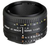 Nikon AF Nikkor 50mm - Objetivo para Nikon (distancia focal fija 50 mm, apertura f/1.8, diámetro: 63 mm) Negro