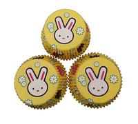Nikou 100 moldes para cupcakes, moldes de papel para magdalenas con impresión de conejo, resistentes al calor, a prueba de aceite, mini forros para cupcakes, 5 cm de diámetro