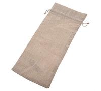 Nikou 12 bolsas de vino de tela de lino simples con cordón, fundas decorativas de champán, cubiertas de vino beige para fiestas, regalos y decoración del hogar