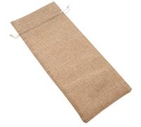 Nikou 12 bolsas de vino de tela de lino simples con cordón, fundas decorativas de lino profundo champán, bolsas de decoración de vino, bolsas de regalo para ocasiones especiales
