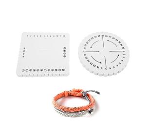 Nikou 2 discos de trenzado, disco redondo cuadrado kumihimo de macramé trenzado, pulsera de cuerda trenzada hecha a mano